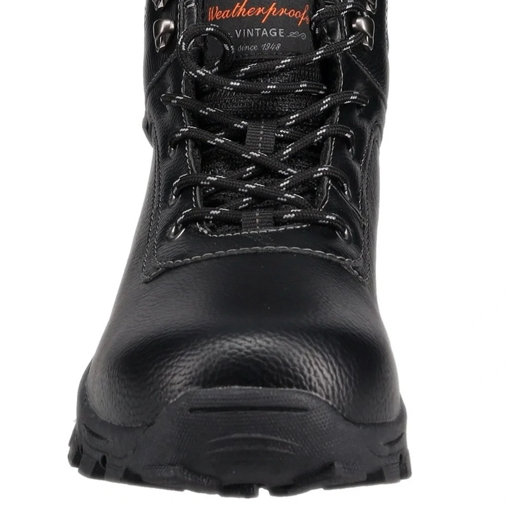 Weatherpro Men's Black Safety Work Boot with Rugged Traction